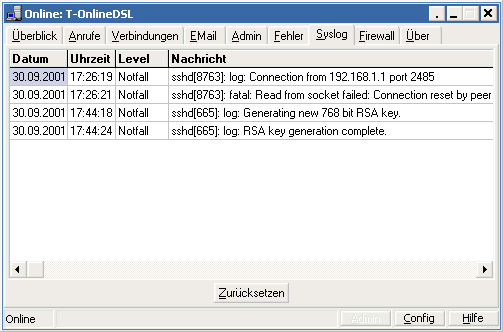 Syslog-Seite